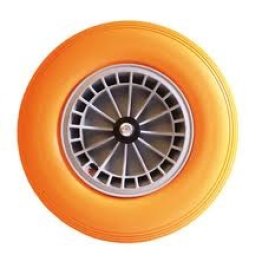 ROUE BROUETTE PU PLEIN - ORANGE
