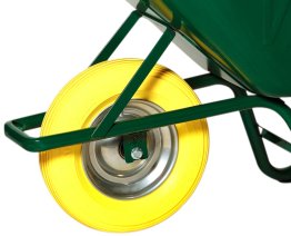 ROUE BROUETTE PU PLEIN - JAUNE