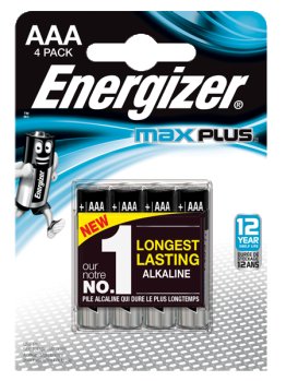 4 PILES ENERGIZER MAX PLUS LR03 - AAA