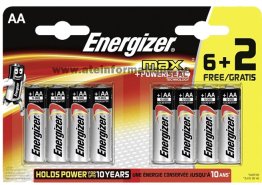 6+2 PILES ENERGIZER MAX LR6 - AA