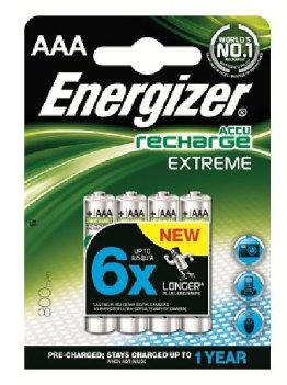4 ACCUS ENERGIZER EXTREME 800 mAH AAA