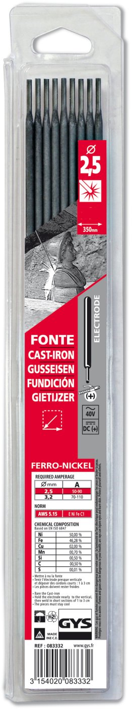 GYS BLISTER FONTE 2.5X350 12PCS