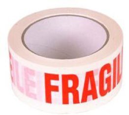 TAPE EMBALLAGE PVC - FRAGILE - 66MX55MM