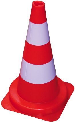 CONE BALISAGE - VINMER - 50 CM ORANGE FLUO AVEC BANDE BLANCHE
