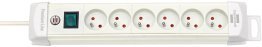 PROLONGATEUR MULTIPRISE BREMOUNTA SOCLE 6 PRISES BLANC 3M H05VV-F 3G1,5 AVEC INTERRUPTEUR *FR/BE*