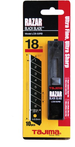 LAME CASSABLE RAZAR BLACK 18MM 10PC
