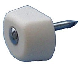 S BL TAQUET A CLOUER DEMI ROND BLANC 12P