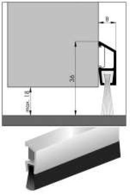 BAS DE PORTE 1M IDS B ALU BROSSE