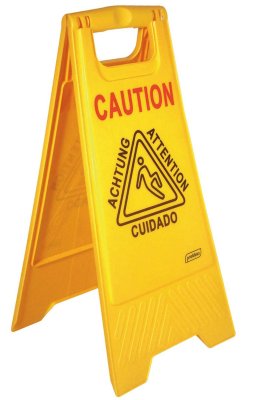 PANNEAU SOL GLISSANT JAUNE TRILINGUE - PROBBAX -